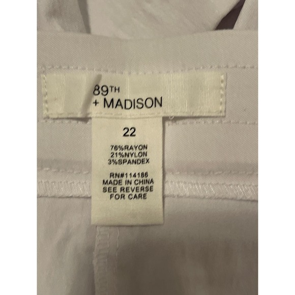 NWT 89th Madison White Dress pants comfort waist ankle length Women Sz 22 NWT - Picture 9 of 10